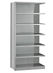 Closed Steel Industrial Shelving - 36" W x 12" D x 75" H, 7-Shelf Adder, 750 lbs. cap. per shelf