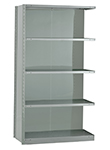 Closed Steel Industrial Shelving - 42" W x 18" D x 87" H, 5-Shelf Adder, 650 lbs. cap. per shelf