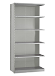 Closed Steel Industrial Shelving - 42" W x 12" D x 75" H, 6-Shelf Adder, 650 lbs. cap. per shelf