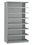 Closed Steel Industrial Shelving - 42" W x 24" D x 75" H, 8-Shelf Adder, 650 lbs. cap. per shelf