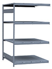 Medium Duty Mini-Rack Shelving - 48" W x 48" D x 75"H, Adder w/ 4 Shelves & Steel Decking