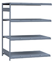 Medium Duty Mini-Rack Shelving - 60" W x 36" D x 75"H, Adder w/ 4 Shelves & Steel Decking
