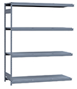 Heavy Duty Mini-Rack Shelving - 72" W x 24" D x 87" H, Adder w/ 4 Shelves & Steel Decking