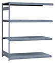 Heavy Duty Mini-Rack Shelving - 72" W x 36" D x 87" H, Adder w/ 4 Shelves & Steel Decking