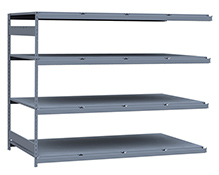 Heavy Duty Mini-Rack Shelving - 96" W x 48" D x 75"H, Adder w/ 4 Shelves & Steel Decking