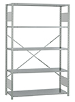 Open Steel Industrial Shelving - 48" W x 18" D x 87" H, 5-Shelf Starter, 575 lbs. cap. per shelf