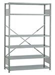 Open Steel Industrial Shelving - 48" W x 18" D x 75" H, 6-Shelf Starter, 575 lbs. cap. per shelf