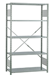 Open Steel Industrial Shelving - 42" W x 24" D x 75" H, 5-Shelf Starter, 650 lbs. cap. per shelf