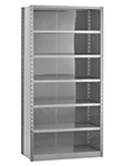 Closed Steel Industrial Shelving - 36" W x 12" D x 75" H, 7-Shelf Starter, 750 lbs. cap. per shelf