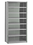 Closed Steel Industrial Shelving - 36" W x 24" D x 75" H, 8-Shelf Starter, 625 lbs. cap. per shelf