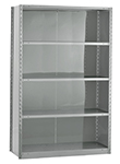 Closed Steel Industrial Shelving - 48" W x 12" D x 87" H, 5-Shelf Starter, 550 lbs. cap. per shelf
