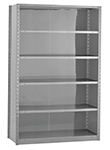Closed Steel Industrial Shelving - 48" W x 18" D x 75" H, 6-Shelf Starter, 575 lbs. cap. per shelf