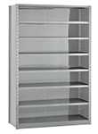 Closed Steel Industrial Shelving - 48" W x 18" D x 75" H, 8-Shelf Starter, 575 lbs. cap. per shelf