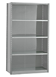 Closed Steel Industrial Shelving - 42" W x 24" D x 87" H, 5-Shelf Starter, 650 lbs. cap. per shelf