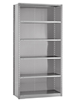 Closed Steel Industrial Shelving - 42" W x 12" D x 87" H, 6-Shelf Starter, 650 lbs. cap. per shelf