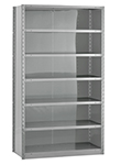 Closed Steel Industrial Shelving - 42" W x 24" D x 75" H, 7-Shelf Starter, 650 lbs. cap. per shelf