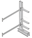 Medium Duty Cantilever Rack Adder - Single Sided, 6'H, 33" Base, 12" Straight Arms, 3 Levels, 47"W Braces