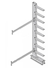 Extra Heavy Duty Cantilever Rack Adder - Single-Sided, 14'H, 64" Base, 48" Arms, 60" Braces