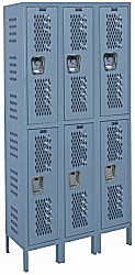 Ventilated Athletic Lockers - Three Wide - 18"w x 18"d x 36"h Opening, Fully Assembled