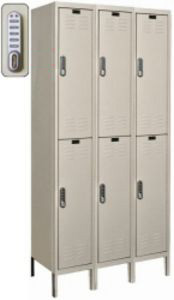 3 Wide Double Tier DigiTech Electronic Access Locker - 12"w x 18"d x 36"h