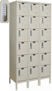 3 Wide Six Tier DigiTech Electronic Access Locker - 12"w x 18"d x 12"h