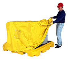 PullOver Cover for 4-Drum Spill Containment Pallet