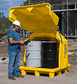 Hard Top Drum Safety Storage - No Drain, 4 Drums