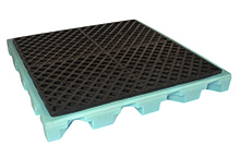 Fluorinated Spill Deck, 4-Drum - 52"L x 52"W x 5-3/4"H, Capacity: 6,000 lbs., 44 gal.