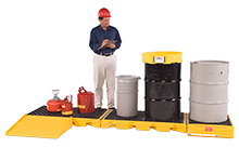 Inline Spill Deck, 5-Drum - 129-7/8"L x 25-7/8"W x 5-3/4"H, Capacity: 7,500 lbs., 121 gal.