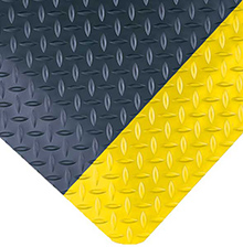 UltraSoft Diamond-Plate Beveled  Black w/Yellow Borders 15/16in x 2ft x 3ft