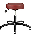 Vinyl Upholstered Work Stool with Round Seat - 16.5" - 21.5"H adjustable, 5-leg ABS Plastic Base