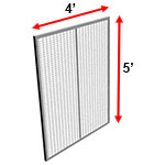 Modular Wire Barrier - Wire Mesh Panel, 4' w x 5' h