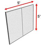 Modular Wire Barrier - Wire Mesh Panel, 5' w x 5' h