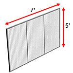 Modular Wire Barrier - Wire Mesh Panel, 7' w x 5' h