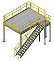 Structural Mezzanine, 8'H, 11' x 15'-11¼" Platform, Bar Grating