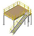 Structural Mezzanine, 8'H, 11' x 15'-11¼" Platform, Roof Deck