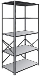 Steel Shelving, Open - 48" W x 36" D x 87" H, 5-Shelf Starter, 350 lbs. cap.