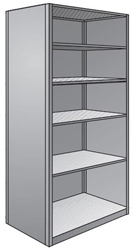 Steel Shelving, Closed - 36" W x 12" D x 87" H, 6-Shelf Starter, 600 lbs. cap., Beaded Front Posts