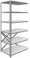 Steel Shelving, Open - 48" W x 12" D x 87" H, 6-Shelf Adder, 350 lbs. cap.