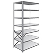 Steel Shelving, Open - 36" W x 24" D x 87" H, 7-Shelf Adder, 600 lbs. cap.