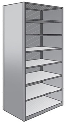 Steel Shelving, Closed - 36" W x 12" D x 87" H, 8-Shelf Starter, 600 lbs. cap., Beaded Front Posts