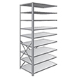 Steel Shelving, Open - 48" W x 12" D x 87" H, 9-Shelf Adder, 350 lbs. cap.