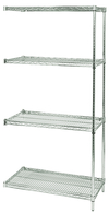 Wire Shelving - Proform Adder, 36" W x 24" D x 74" H, Four Shelves