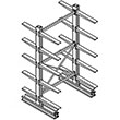 Cantilever Rack Double Sided Starter - 12'H x 6'W - (20) 36" Arms 4,100 lb. Cap. ea.