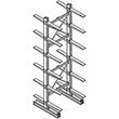 Cantilever Rack Double Sided Starter - 16'H x 6'W - (24) 48" Arms 3,000 lb. Cap. ea.