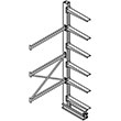Cantilever Rack Single Sided Adder - 12'H x 4'W - (6) 48" Arms 3,000 lb. Cap. ea.