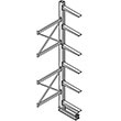 Cantilever Rack Single Sided Adder - 16'H x 4'W - (6) 48" Arms 3,000 lb. Cap. ea.