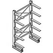 Cantilever Rack Single Sided Starter - 16'H x 4'W - (10) 36" Arms 4,100 lb. Cap. ea.