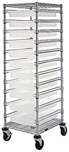 Bin Cart w/ 11 Sliding Clear View Dividable Grid Containers - 69"H