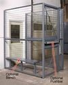 3-Wall Dock Door Security Cage - 3'W x 8'L x 8'H ; 3' Hinged Gate